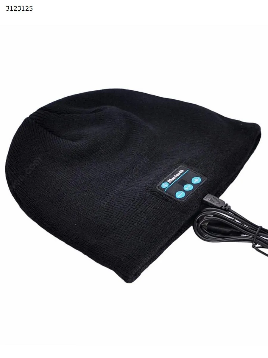 Picture of Headset Wireless Bluetooth Music Warmer Cap Insert Headphones Headset Speaker (Black)