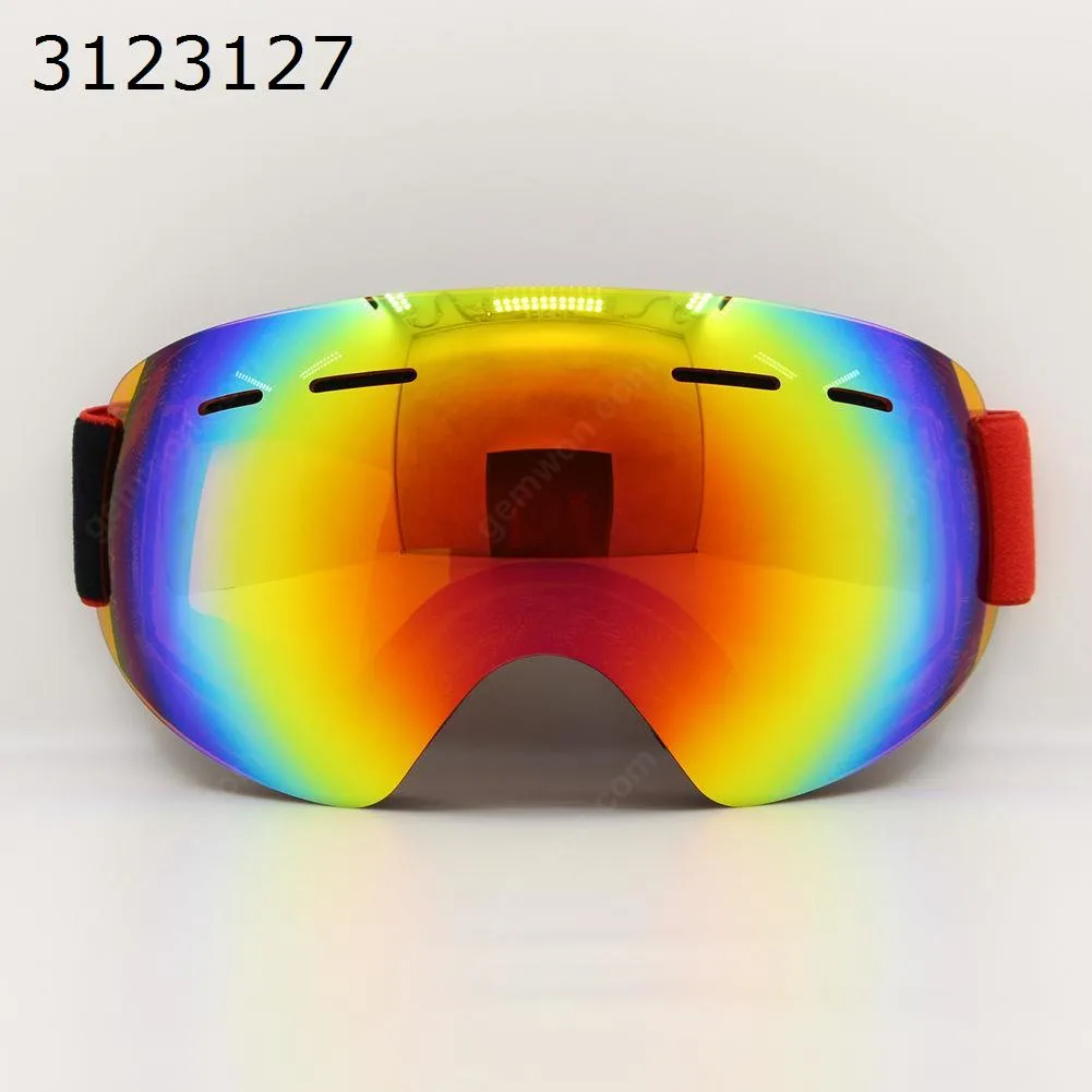 Picture of Frameless snowboard snowmobile professional ski goggles anti-fog UV double lens (red)