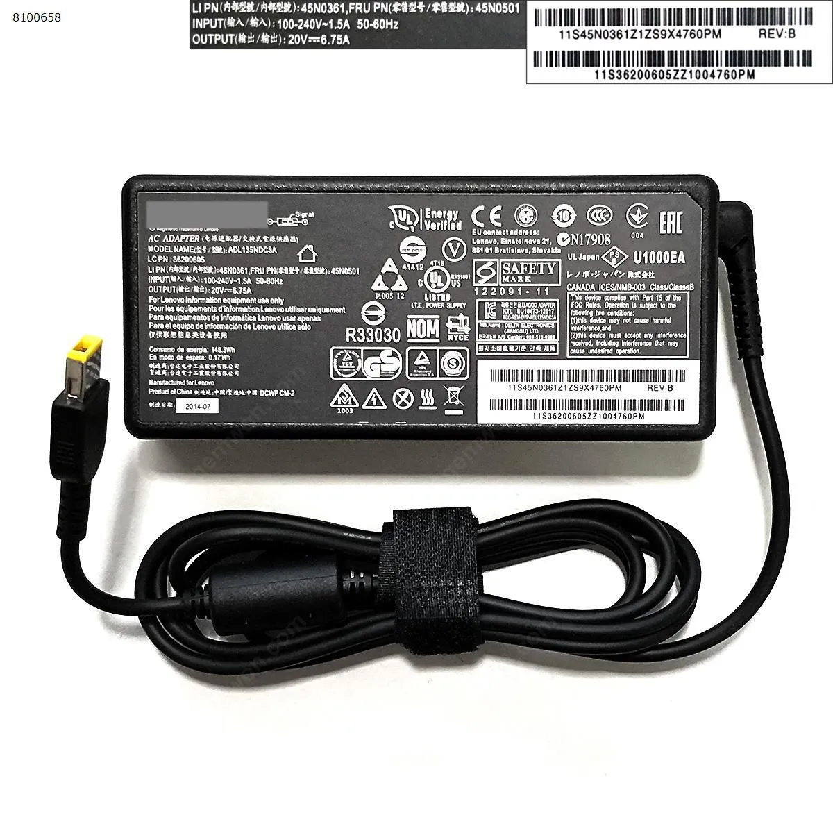 Picture of Lenovo 20V 6.75A 135W (Square Tip)(Quality：A+) 
