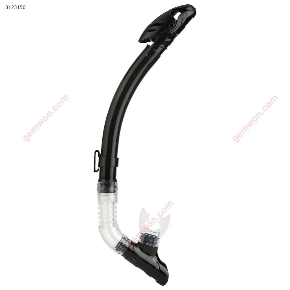 Picture of 1 piece silicone diving tube full dry single valve professional swimming snorkel easy breathing breathing tube mouthpiece comfort (black)