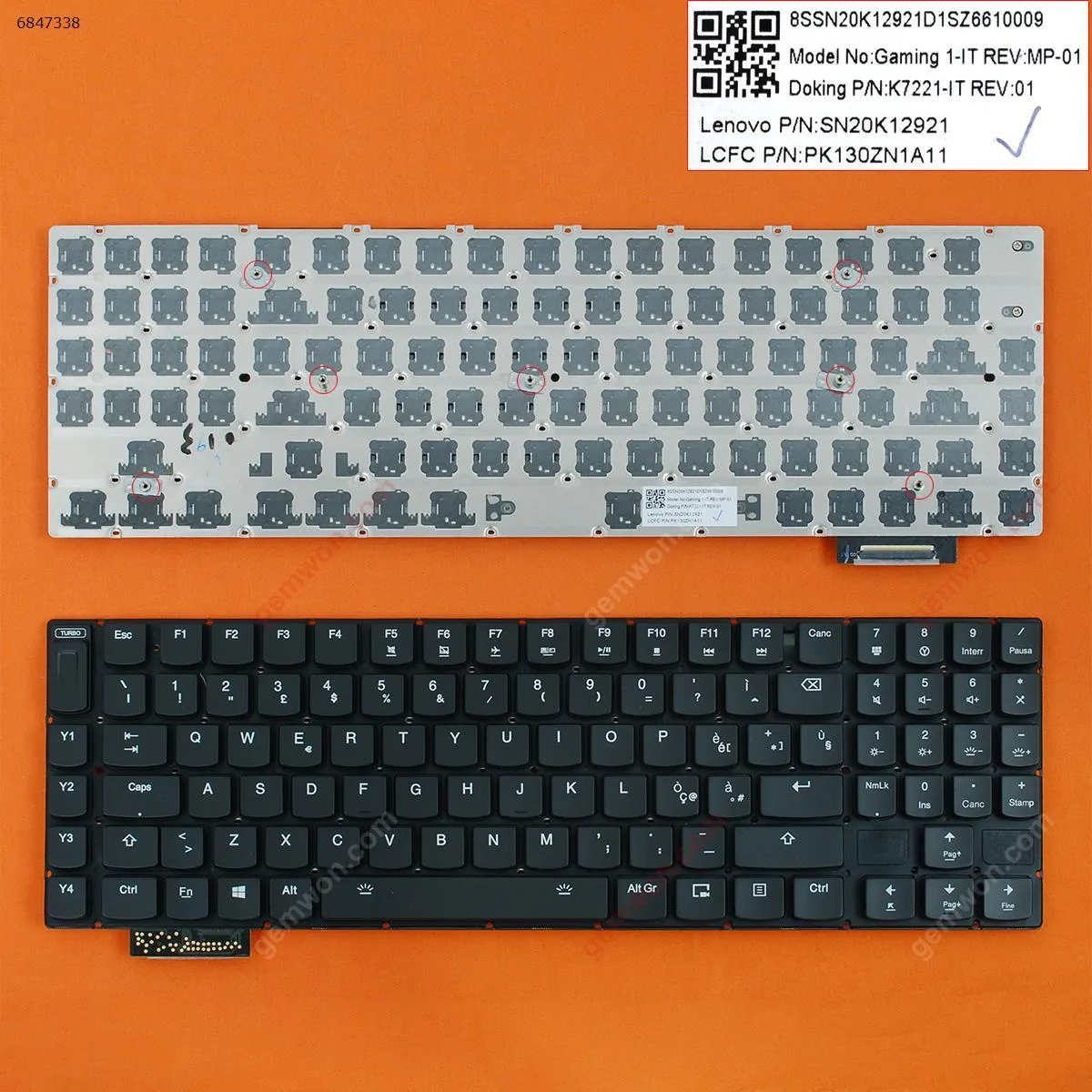 Picture of Lenovo IdeaPad Y900-17ISK Y910-17ISK Y920-17IKB BLACK(Full Colorful Backlit,Without FRAME,WIN8)