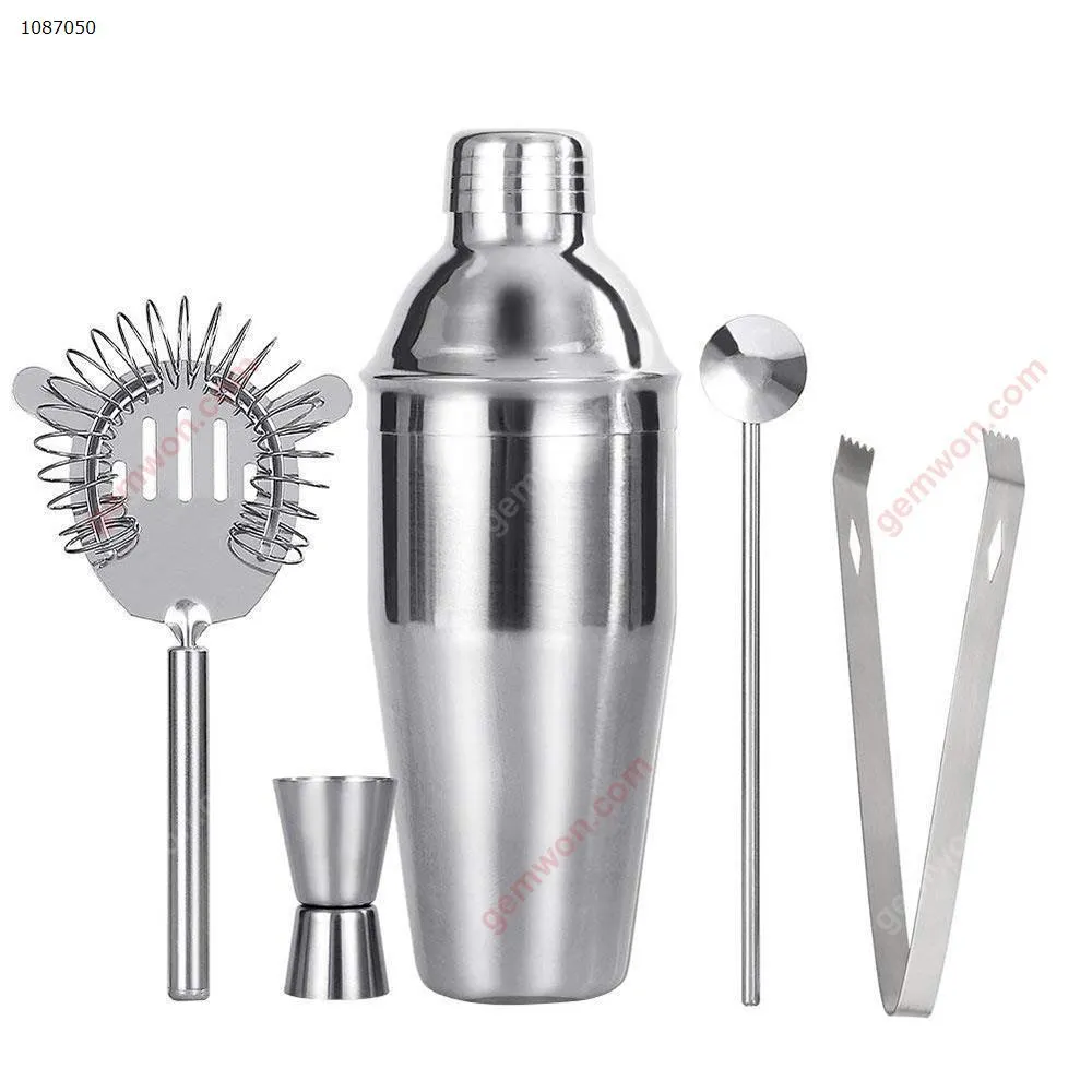 Picture of Stainless steel cocktail shaker set with double jig built-in filter