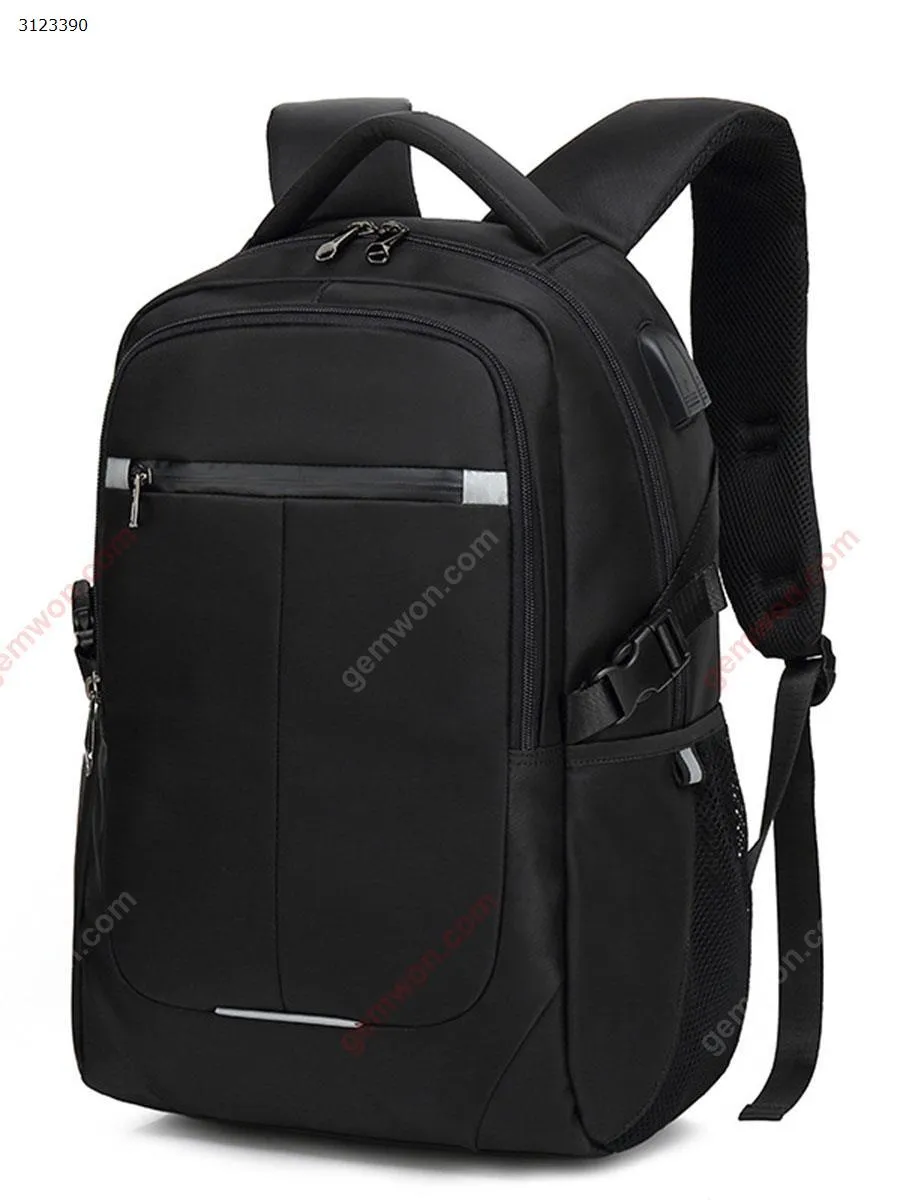 Picture of Multi-function computer USB charging 15.6-inch laptop backpack men's bag large-capacity casual style waterproof bag (black)