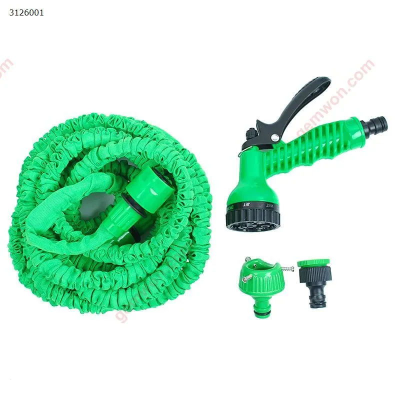 Picture of Expandable Garden Hose 50 ft. Retractable, Lightweight & Flexible - 8 Pattern Function Watering Nozzle Gardening Spray Included(Green)