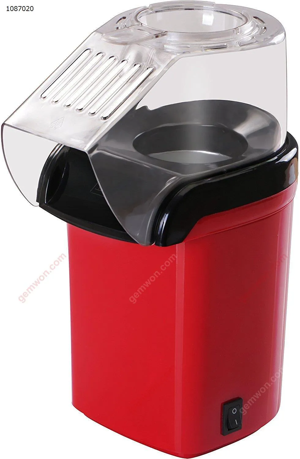 Picture of Popcorn Maker, 1200W Fast Popcorn Machine, Hot Air Popcorn Popper with Wide Mouth Design, No Oil Needed, Including Measuring Cup and Removable Lid, FDA Approved and BPA-Free(RED,220V)