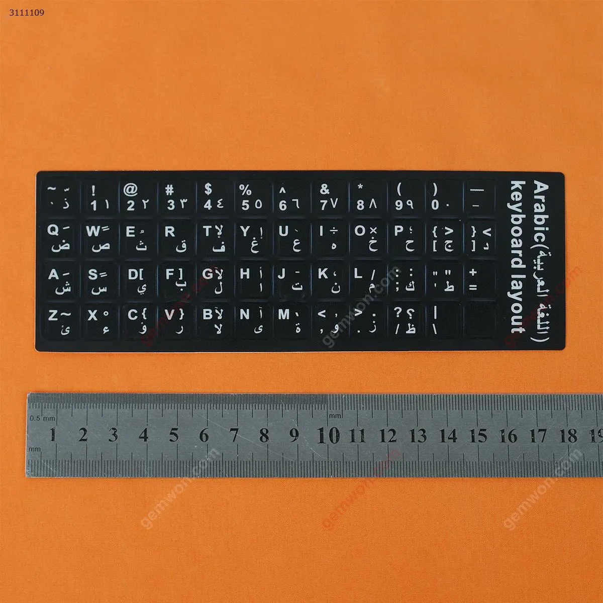 Picture of AR Keyboard Sticker,Black with White letter. Change keyboard language layout by stick lables on keyboard keys.