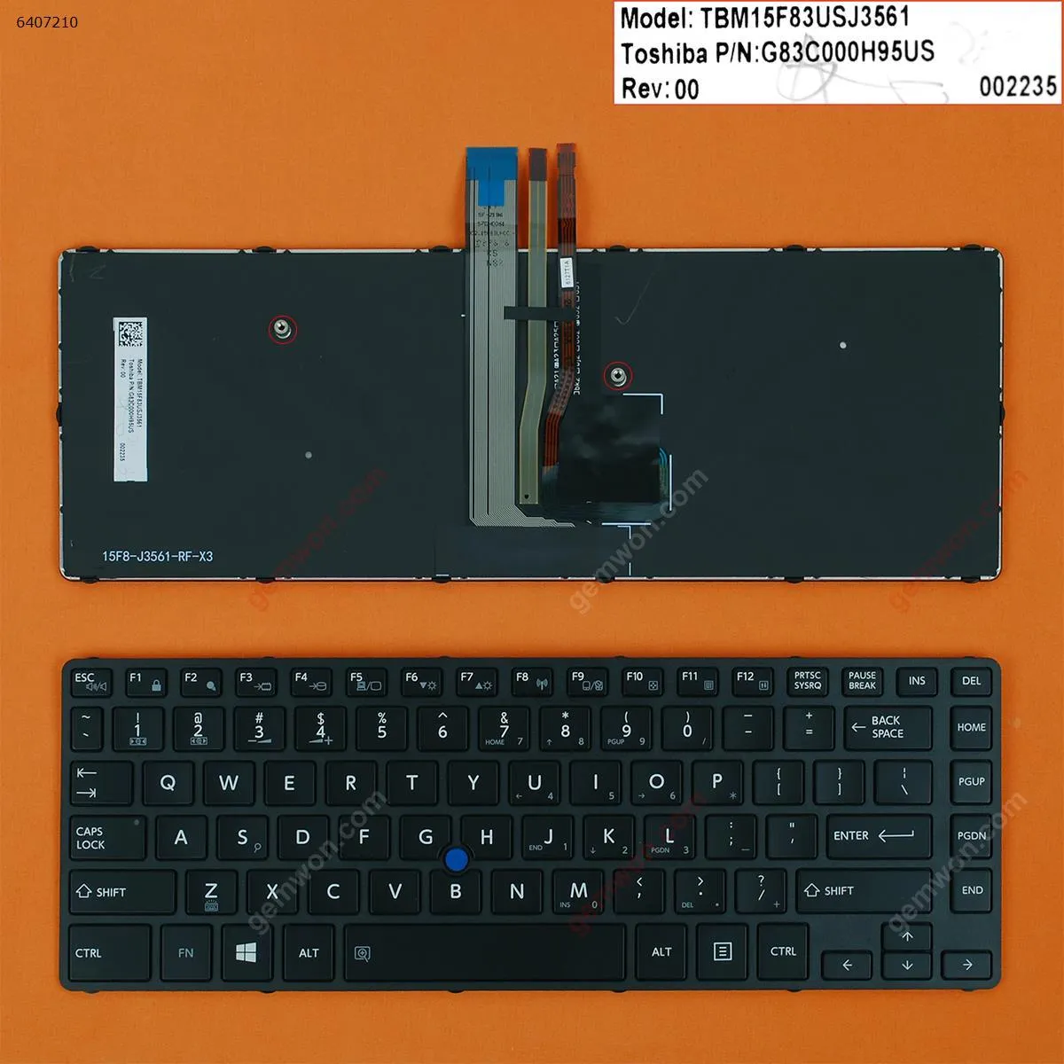 Picture of Toshiba Tecra A40-C A40-C1430 A40-C1440 A40-C-18R BLACK FRAME GLOSSY WIN8 (With point stick,Backlit)