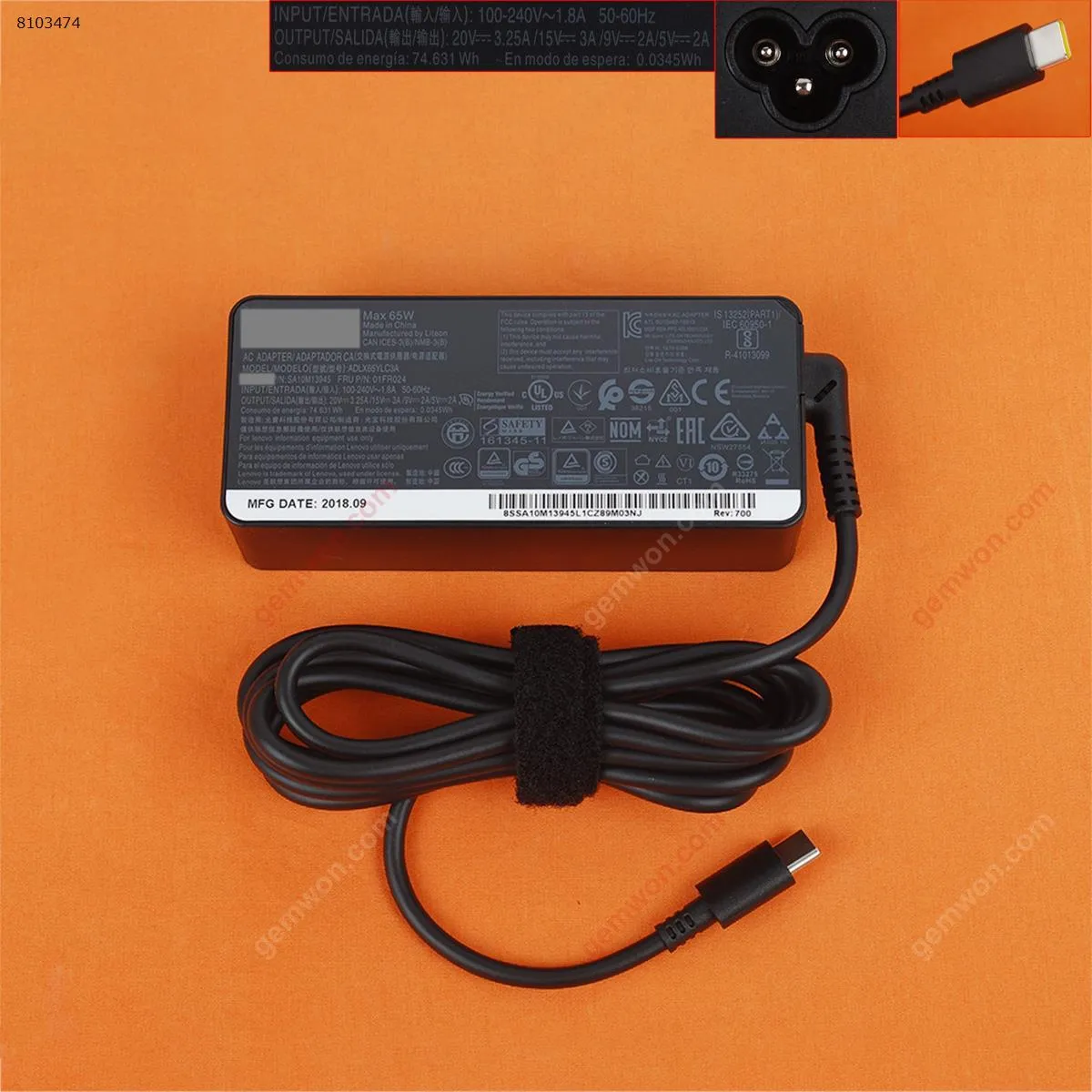 Picture of Lenovo 20V 3.25a 65W Type-C ( Quality : A+ )