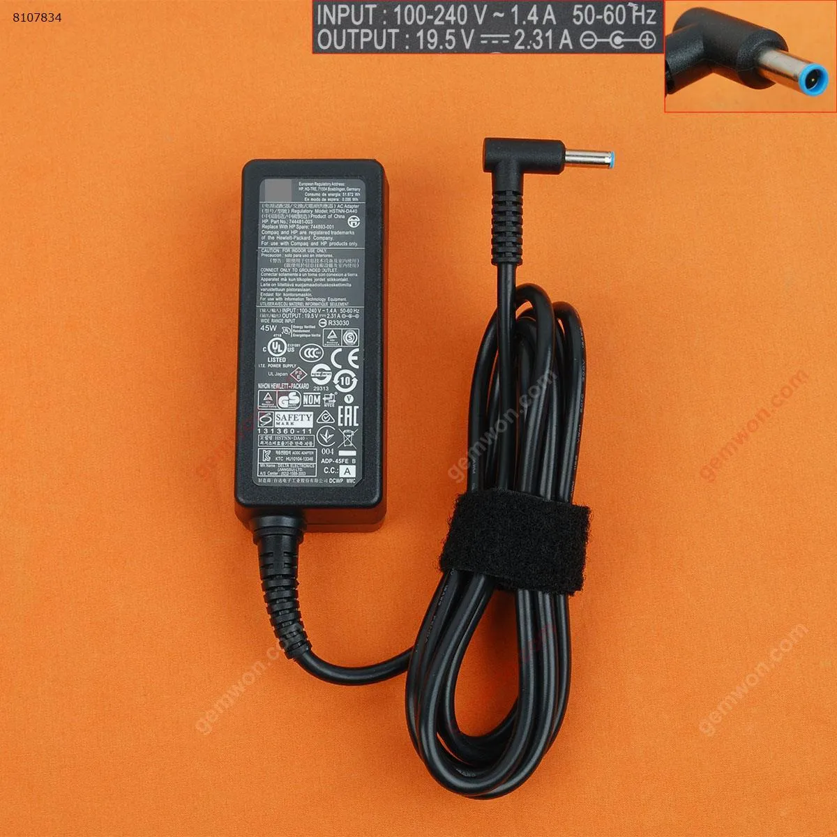 Picture of HP 19.5V 2.31A Φ4.5x3.0x0.7mm (Quality：A+)