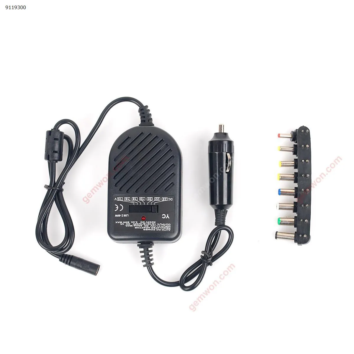 Picture of Supply of travel car laptop accessories multi-port charging car power supply 12v-24V/80W with 8 DC heads