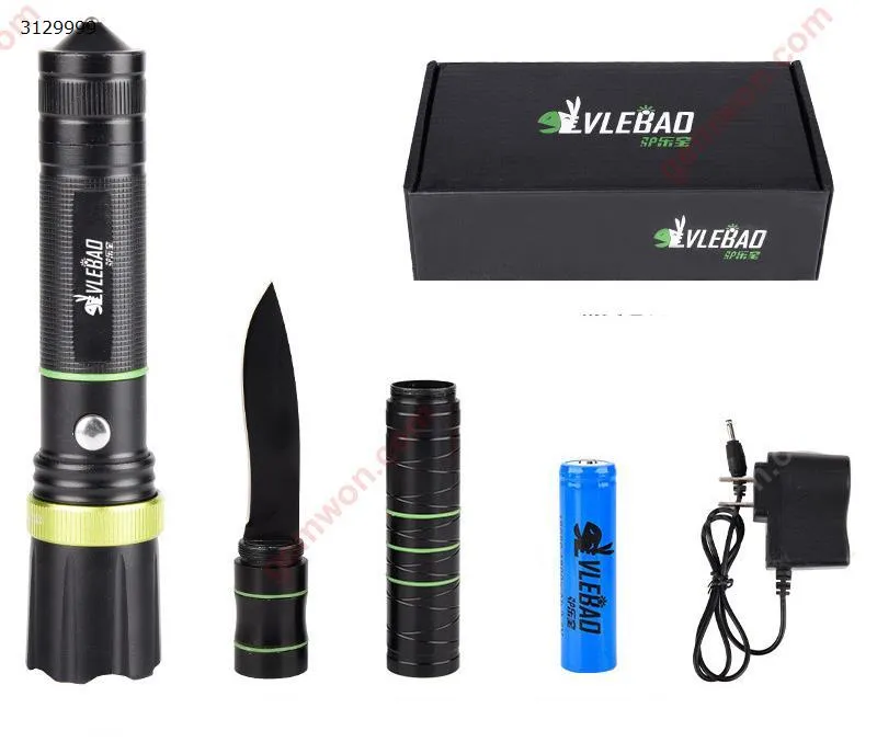 Picture of Strong light flashlight rechargeable long-range with safety hammer camping survival multi-function