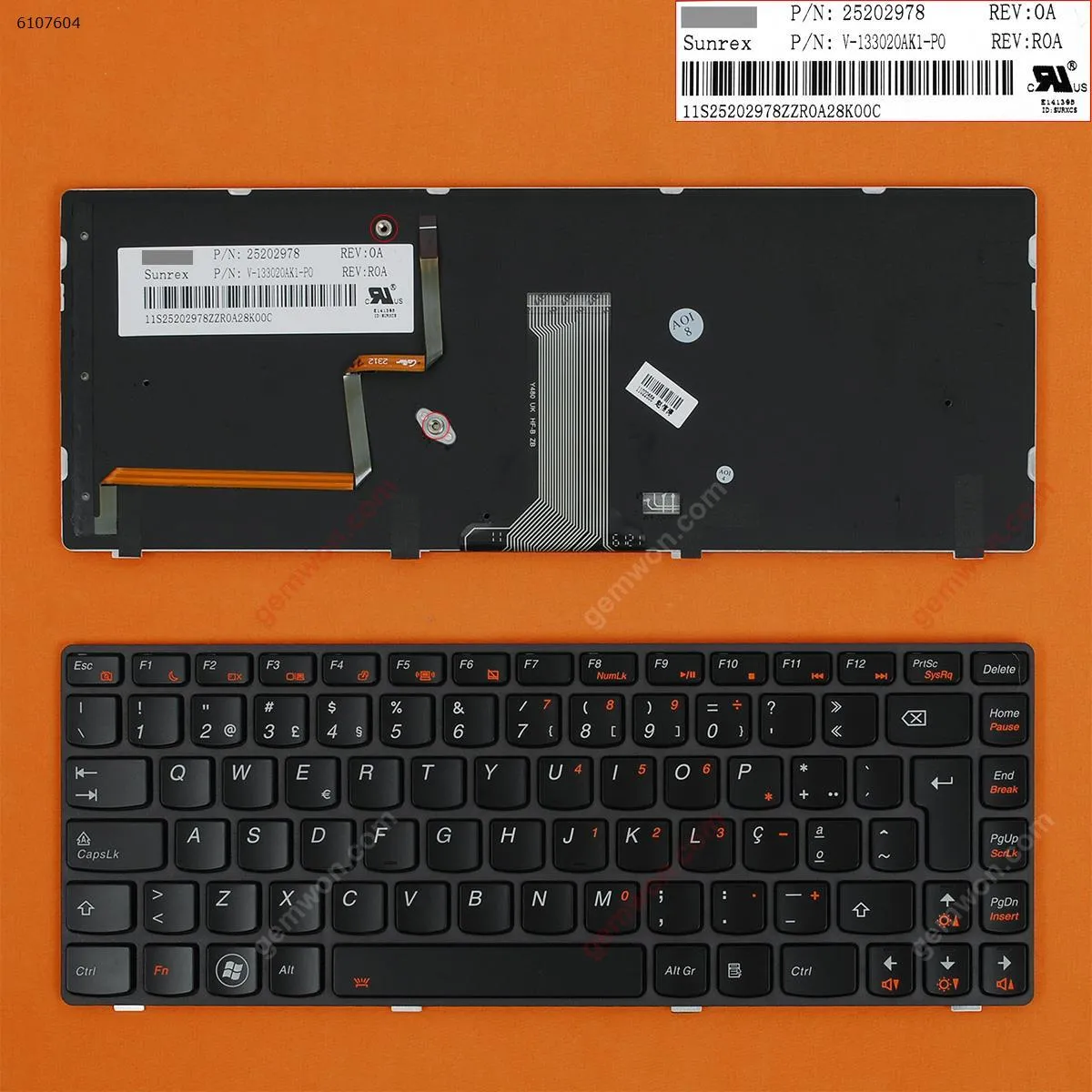 Picture of LENOVO Y480 BLACK FRAME BLACK (Backlit)