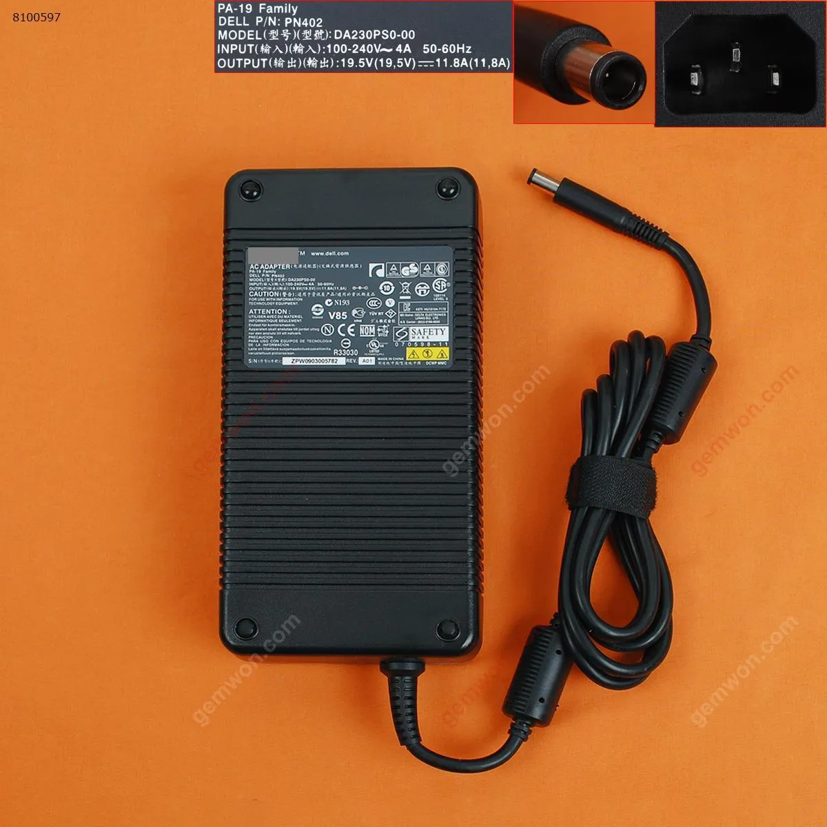 Picture of Dell 19.5V 11.8A Φ7.5x5.0mm (PA-19) ( Quality : A+ )