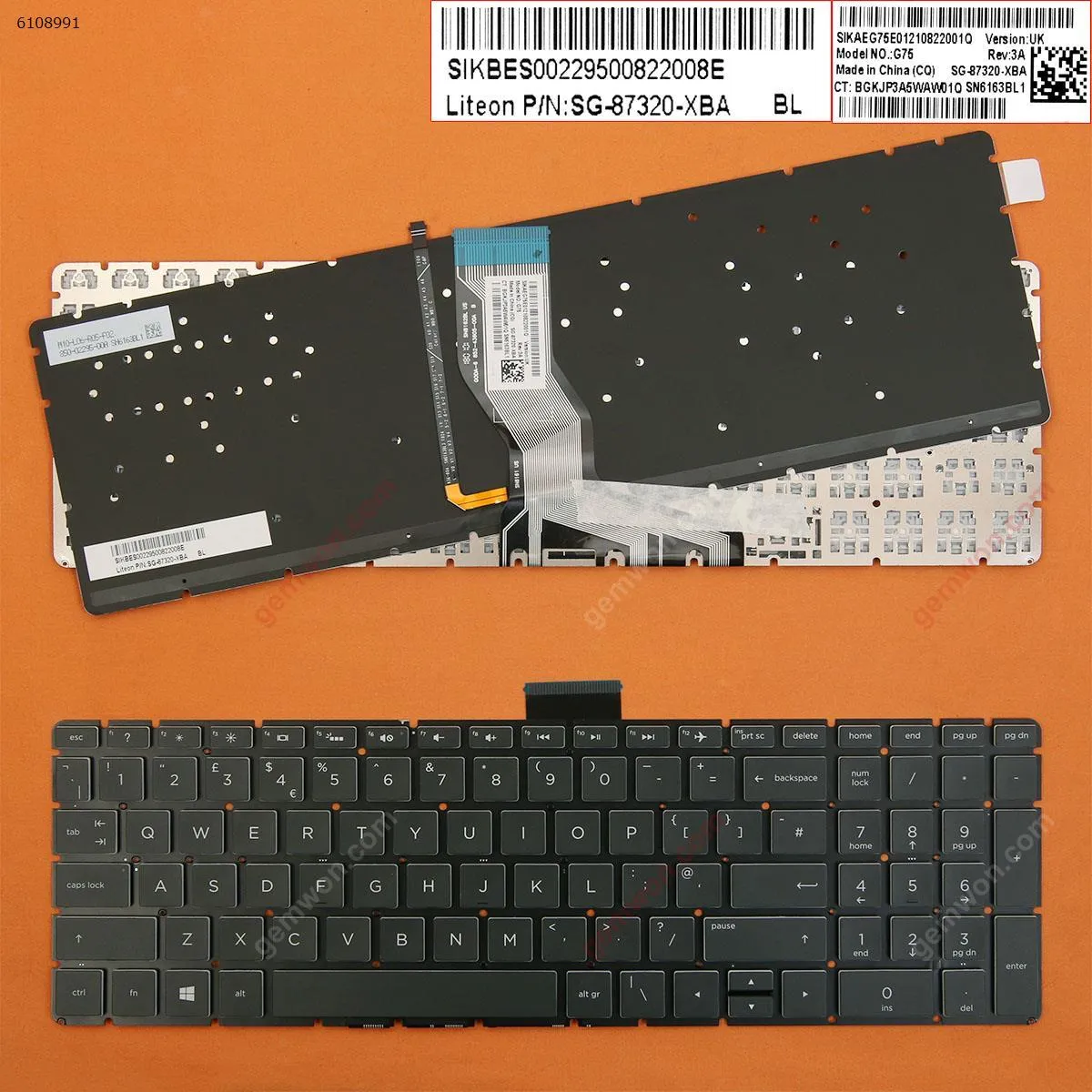 Picture of HP Pavilion 15-cd072nr 15-cd074cl 15-cd075nr 15-cd076cl BLACK（Backlit,Without FRAME,WIN8）