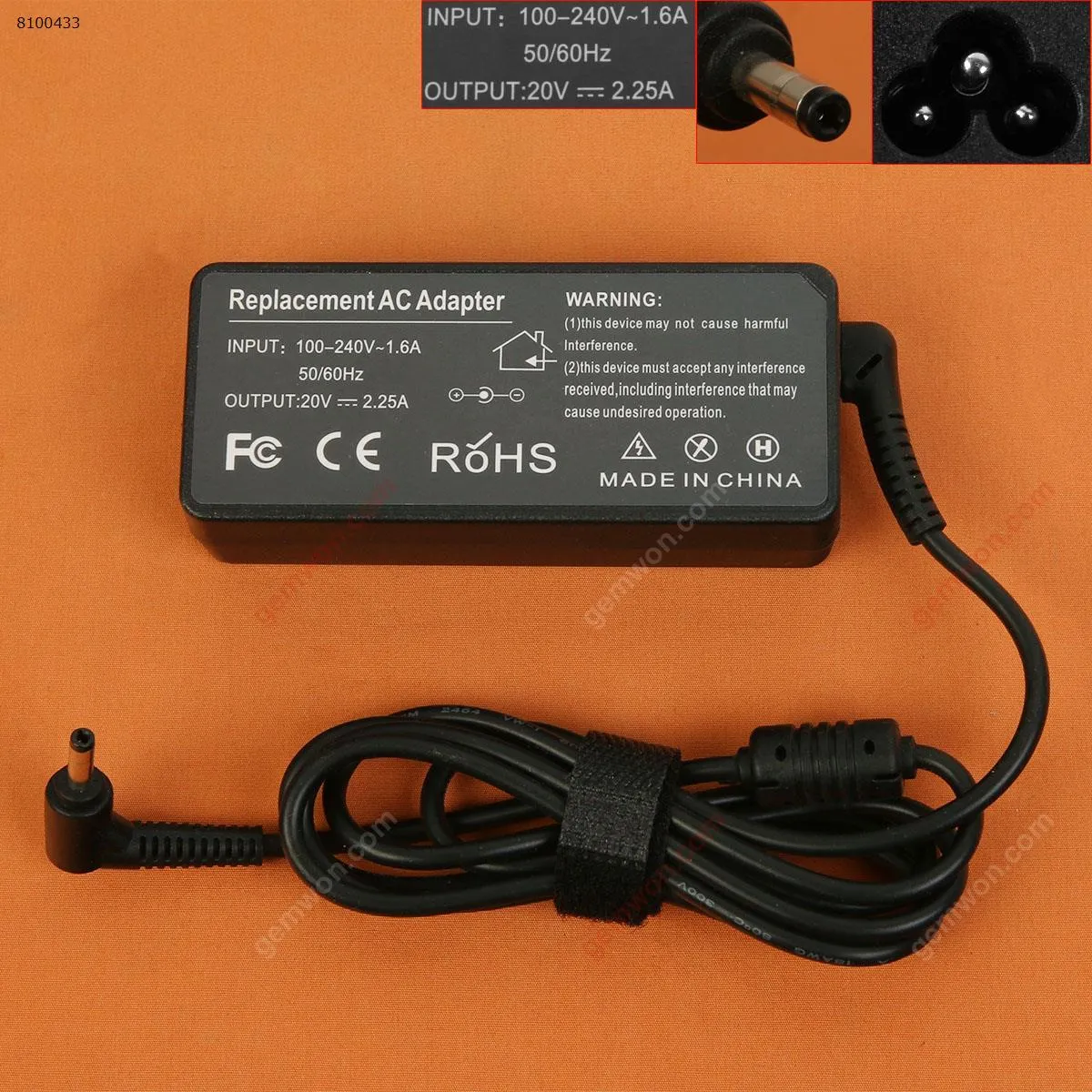 Picture of Lenovo 20V 2.25A 45W Φ4.0*1.7mm (High Copy)