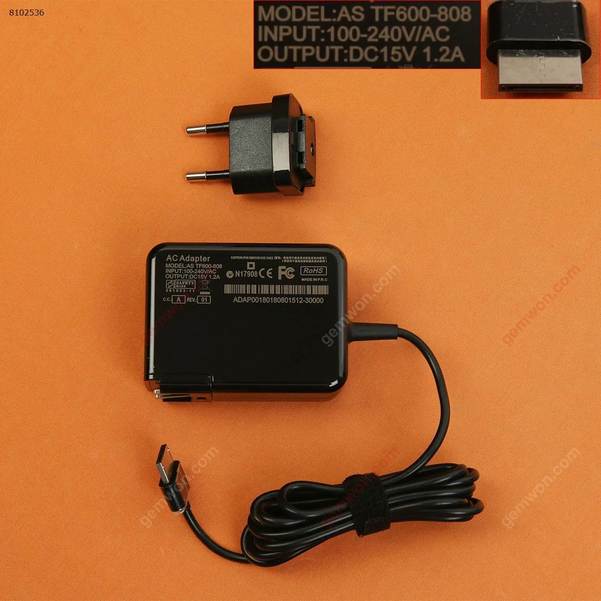 Picture of ASUS 15V1.2A 18W TF600 TF810C TF701T（Wall Charger Portable Power Adapter）Plug：EU