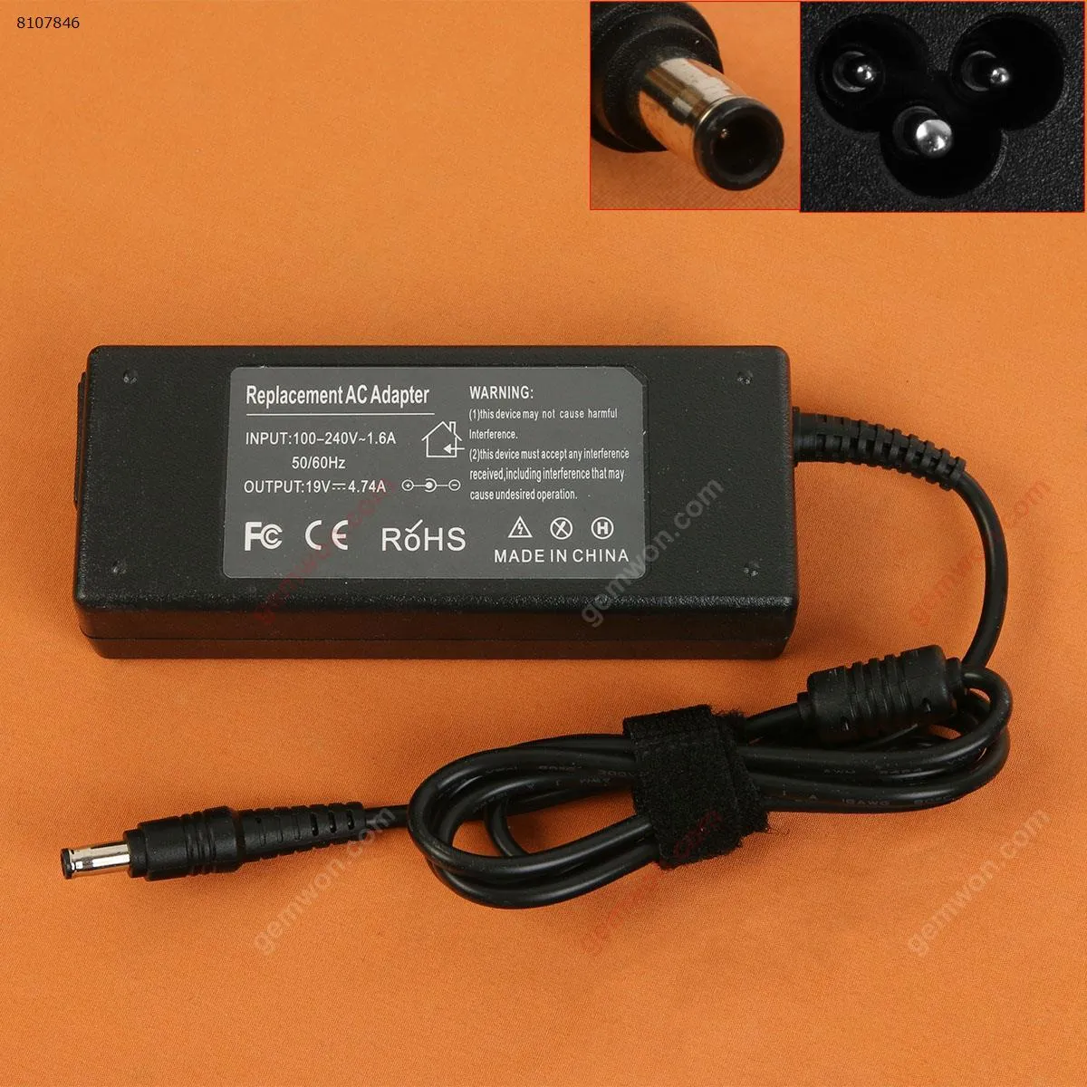 Picture of SAMSUNG 19V 4.74A Φ5.0*1.0*3.0mm 90W (High copy)