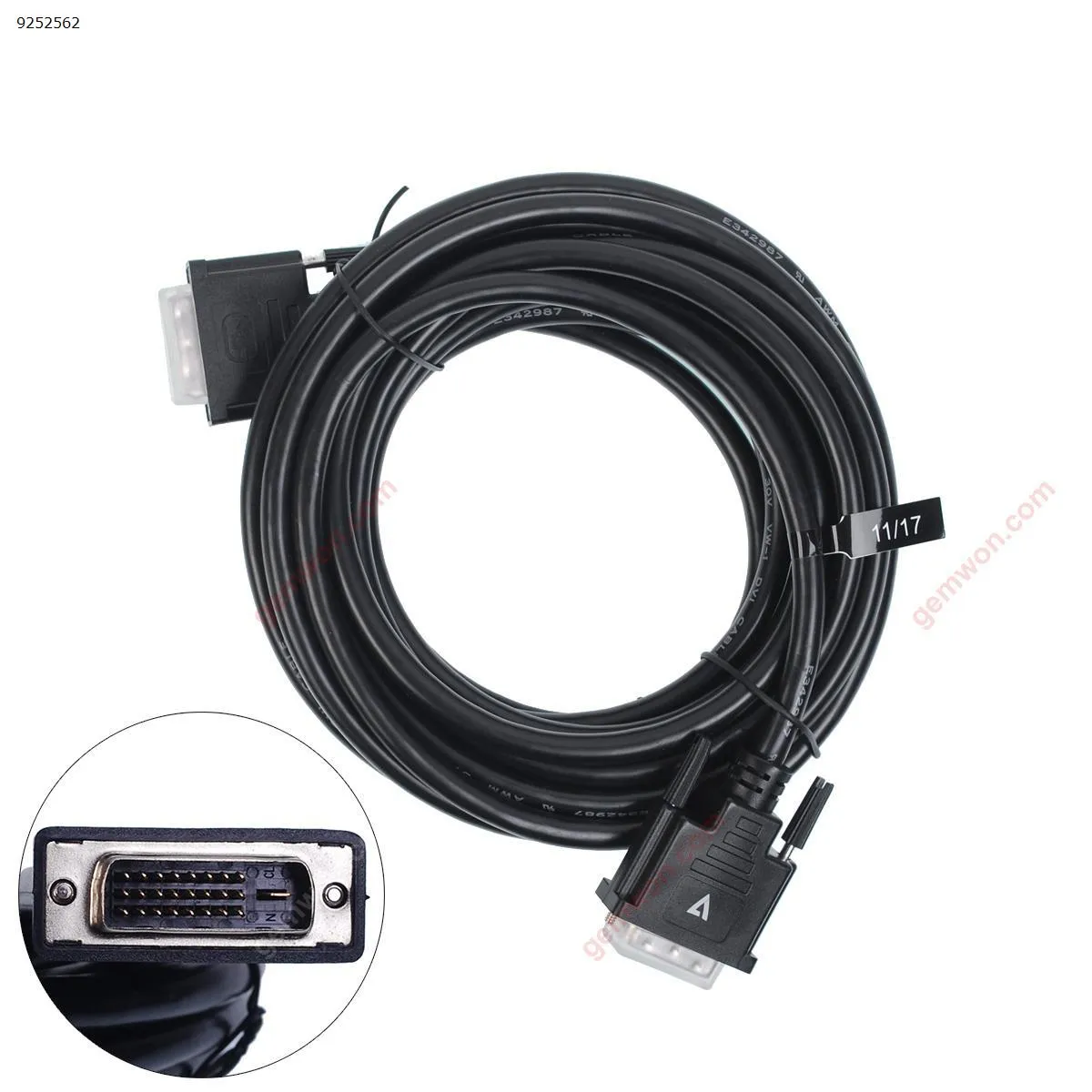 Picture of 5M DVI Male (24+1 pin) To DVI Male (24+1 pin) Cable,Black