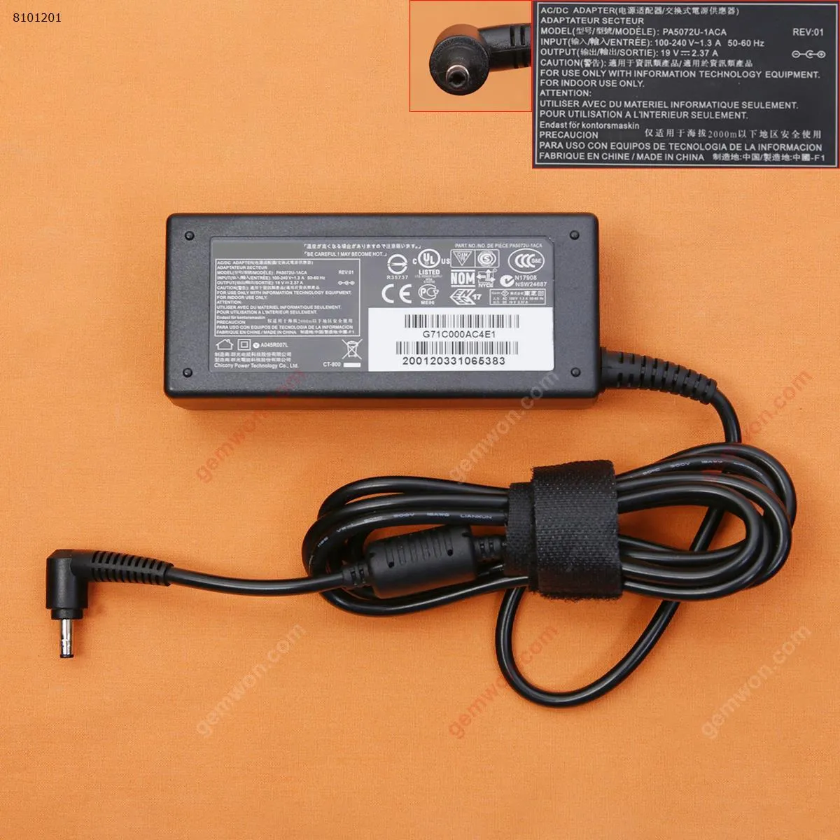 Picture of Toshiba 19V 2.37A Φ4.0x1.7mm ( Quality : A+ )