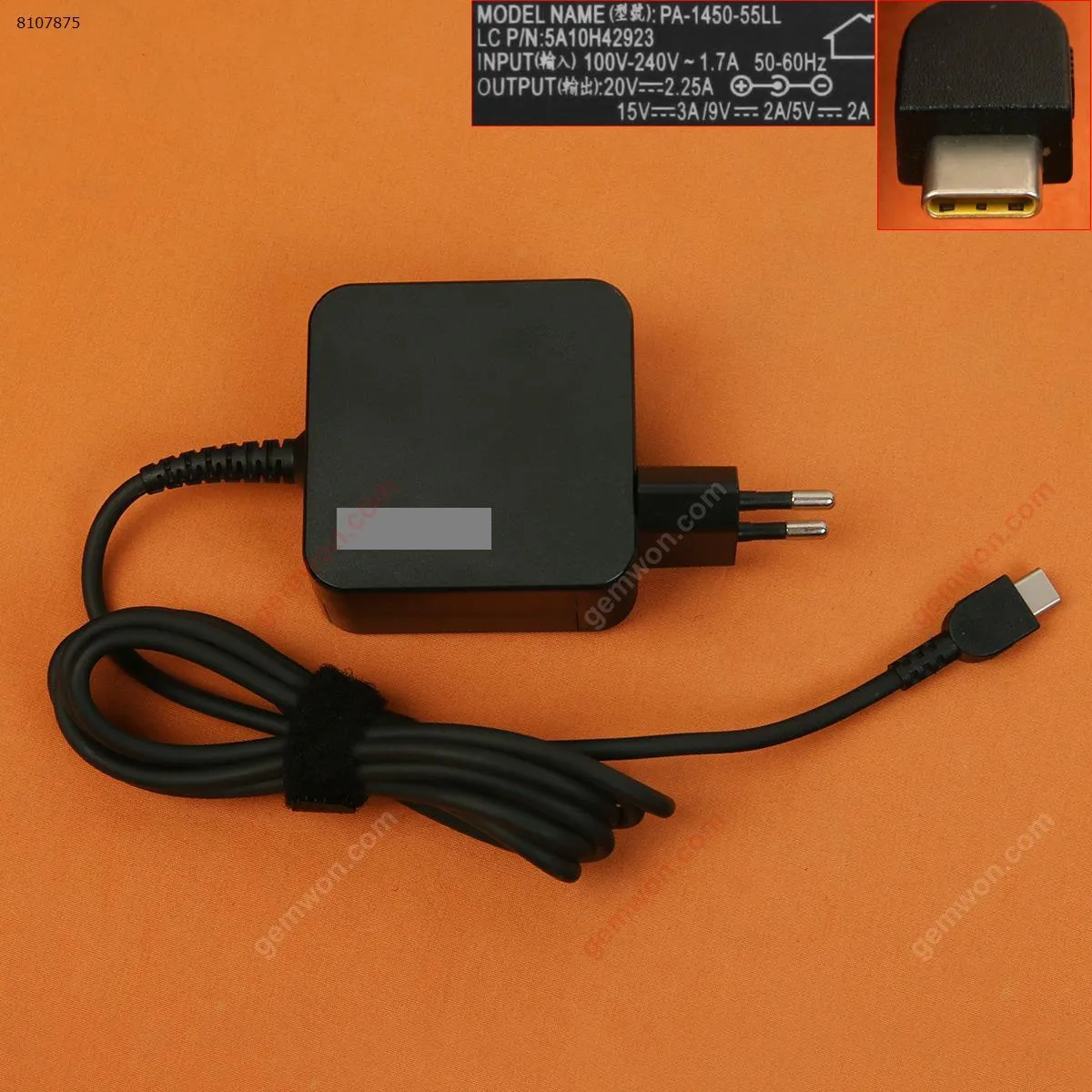 Picture of Replacement Adapter USB TYPE-C PD 45W 5V/9V/15V(Version 1,High copy)Plug：EU