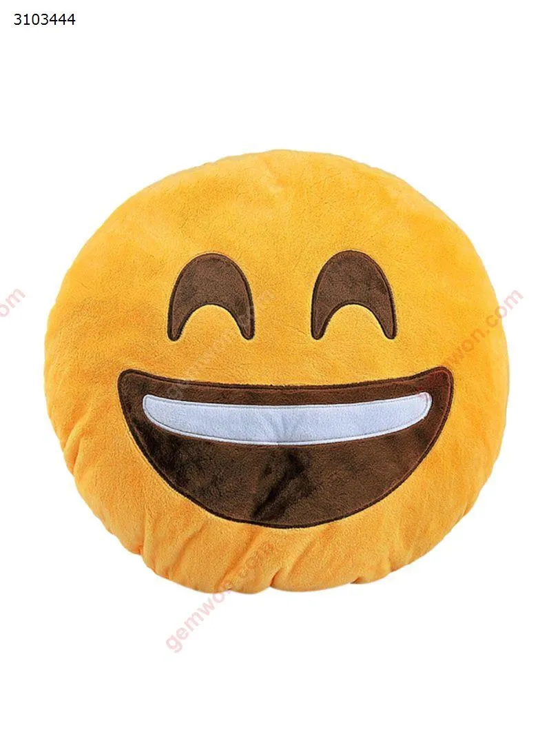Picture of Emoji Smiley Emoticon Laughing Round Cushion Pillow Yellow