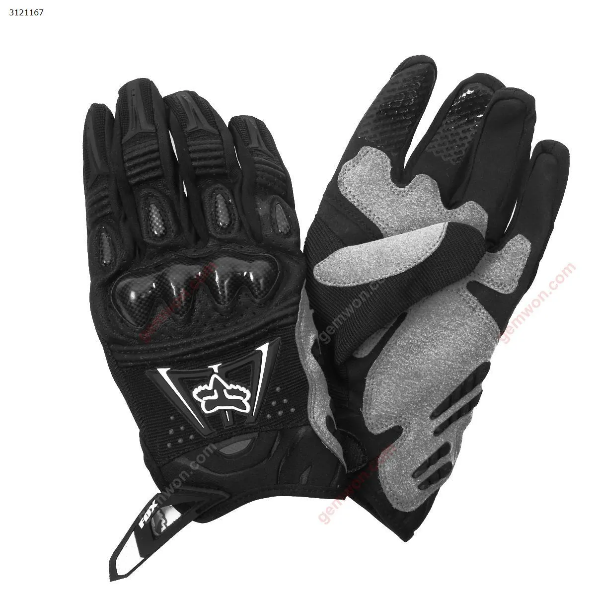 Picture of Motocross racing gloves Cycling pure leather long finger gloves riding gloves-black