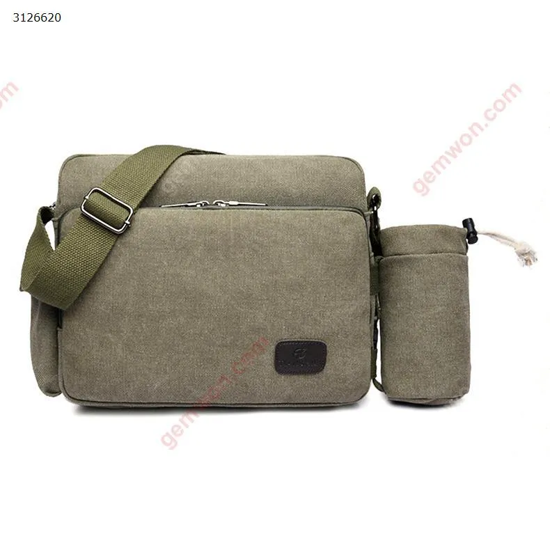 Picture of Canvas Shoulder Bag Multifunction Fashion Crossbody Bag Small Messenger Bag Casual Shoulder Bag Travel Organizer Bag Multi-Pocket Purse Handbag Green