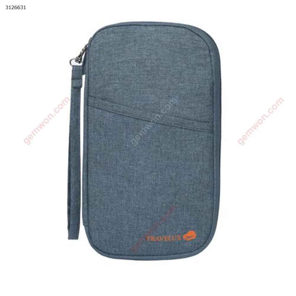 Picture of Travel Passport Package Travel Card Cover Multi-Function Card Bag Long Handle Bag Gray