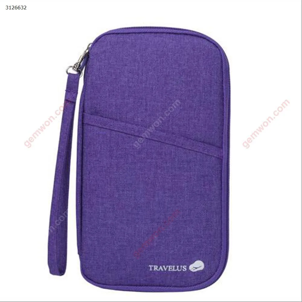 Picture of Travel Passport Package Travel Card Cover Multi-Function Card Bag Long Handle Bag Purple