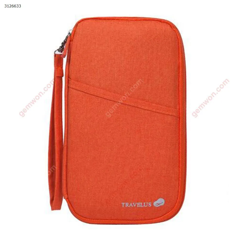 Picture of Travel Passport Package Travel Card Cover Multi-Function Card Bag Long Handle Bag Orange