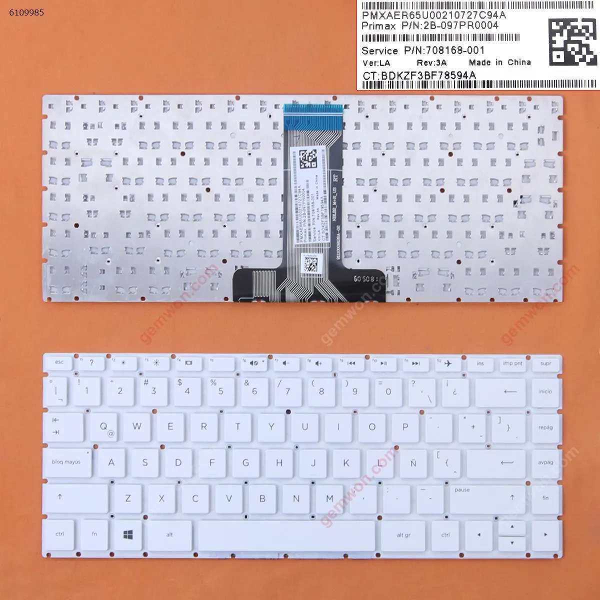 Picture of HP Pavilion 14-BS 14-BS000 14-BS100 14-BS500 White (Without FRAME,Small Enter,WIN8)