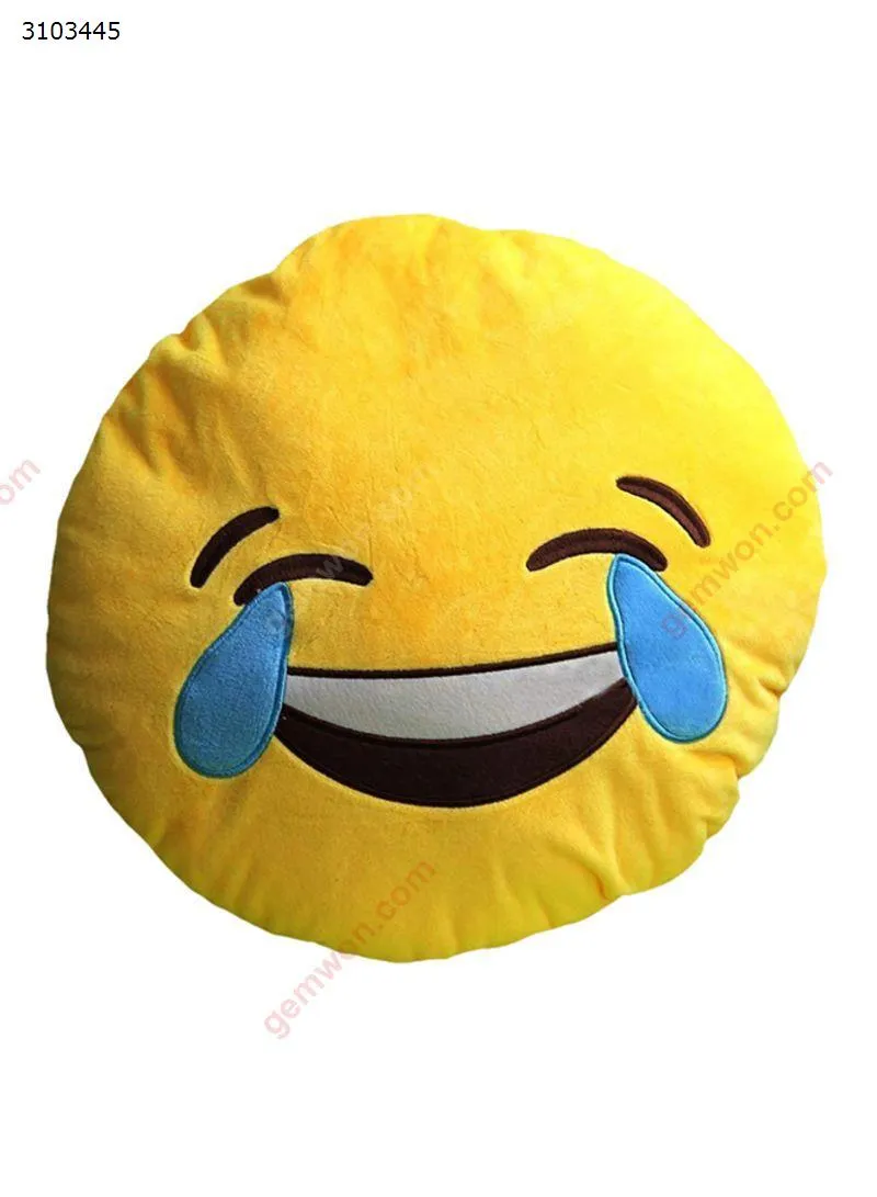 Picture of Emoji Smiley Emoticon Crying Round Cushion Pillow Yellow