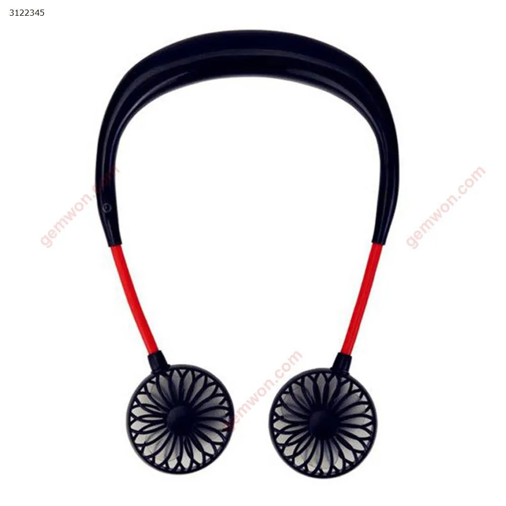 Picture of New sports hanging neck fan charging portable lazy hand folding desktop silent small fan（black）(Second generation with aroma)