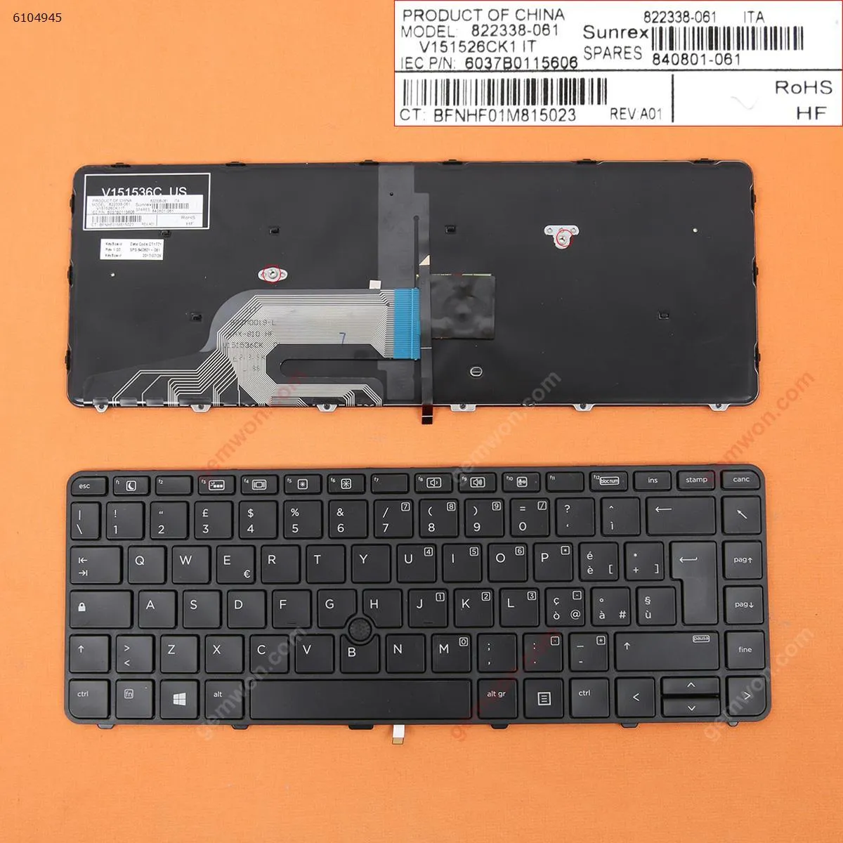 Picture of HP 430 g3 g4 440 g3 g4 446 g3   BLACK FRAME BLACK(Backlit,With point,Win8)