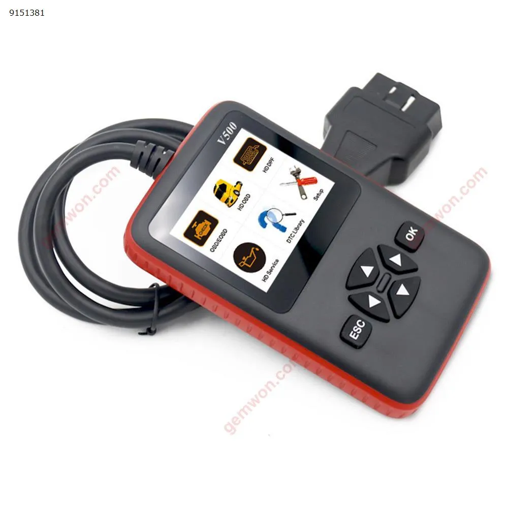 Picture of Heavy Duty Truck Scan Tool & Car OBD2 Check Engine Scanner V500 OBD CR-HD Equipment Heavy Truck Diagnostic Tool for Cars, Light Trucks