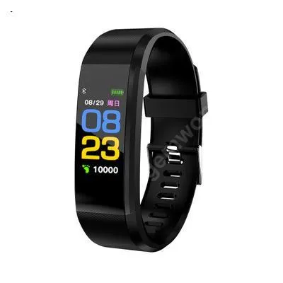 Picture of 115 plus color screen intelligent hand ring heart rate, blood pressure, blood oxygen, Bluetooth motion meter step healthy black