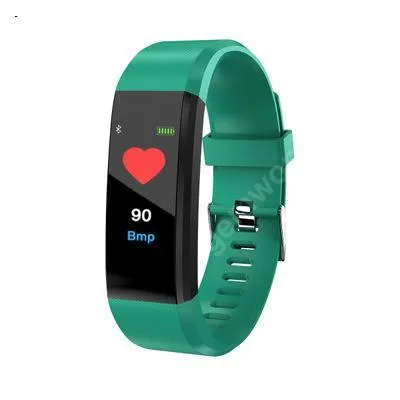 Picture of 115 plus color screen intelligent hand ring heart rate, blood pressure, blood oxygen, Bluetooth exercise meter step healthy green