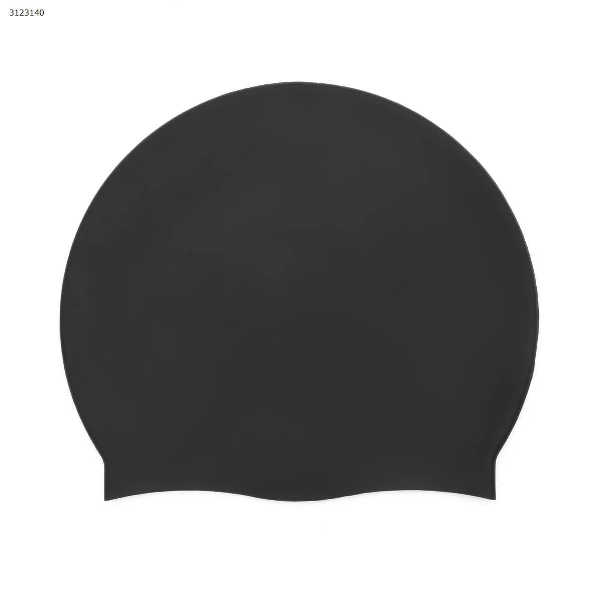 Picture of Elastic waterproof PU fabric protects the ear long hair sports swimming pool hat swimming cap male and female adult free size (black)