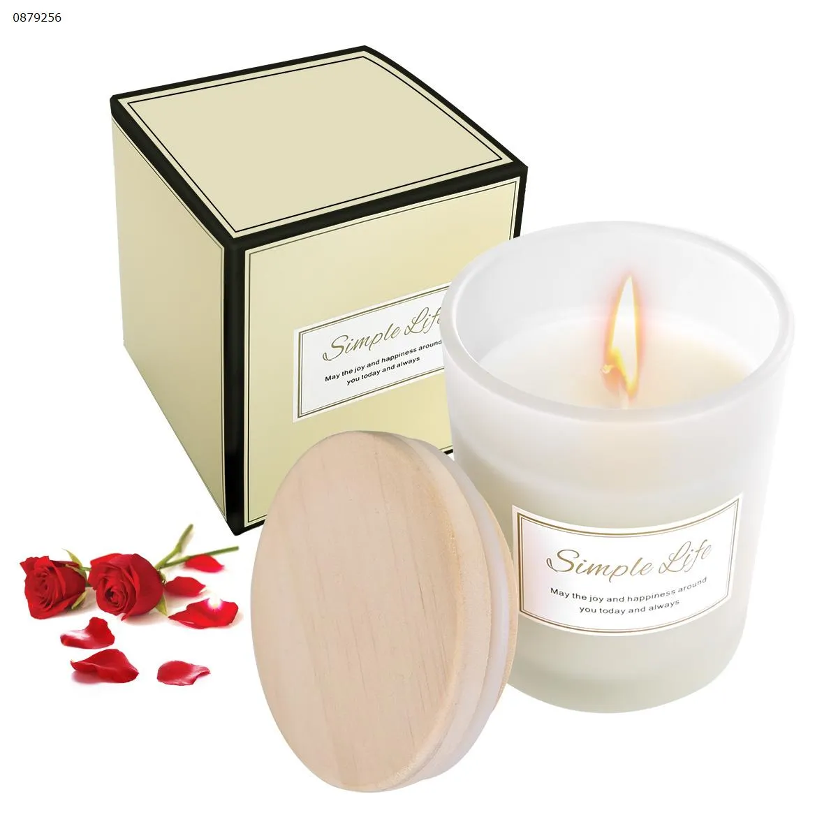 Picture of Smokeless aromatherapy candles with lid to help sleep ( Rose-scented)
