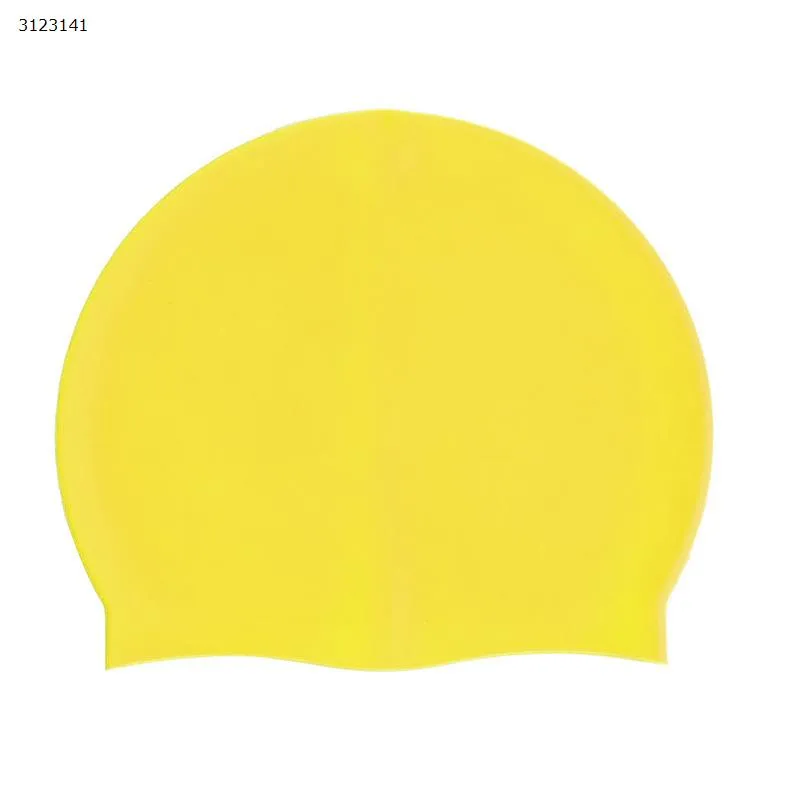 Picture of Elastic waterproof PU fabric protects the ear long hair sports swimming pool hat swimming cap male and female adult free size (yellow)