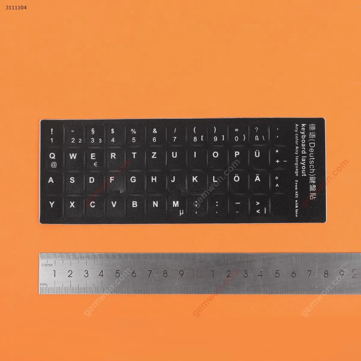 Picture of GR Keyboard Sticker,Black with White letter. Change keyboard language layout by stick lables on keyboard keys.