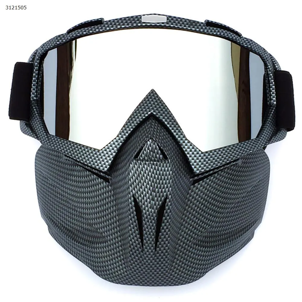 Picture of Motocross face mask goggles racing goggles outdoor riding glasses ski goggles（Serpentine frame mercury lens）
