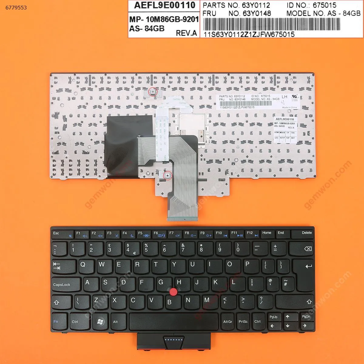 Picture of Lenovo Thinkpad E220 E220s S220 BLACK FRAME BLACK(WIN8,With Point stick,Blue Printing)