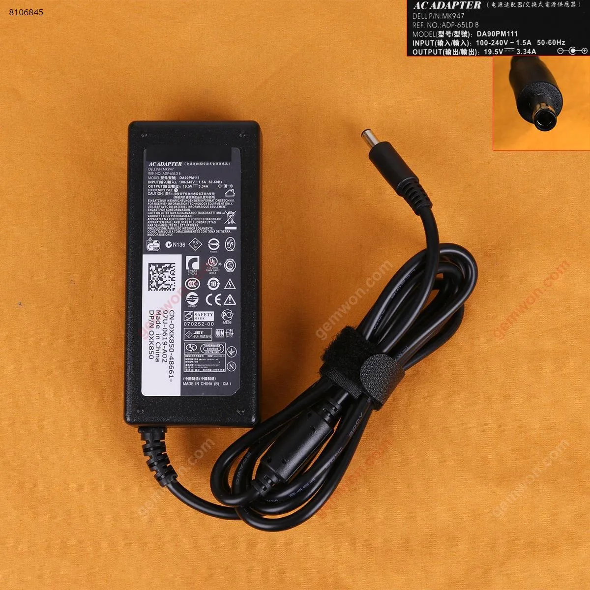 Picture of Dell 19.5V 3.34A 4.5mm*3.0mm 65W (PA-12)(Quality：A+)