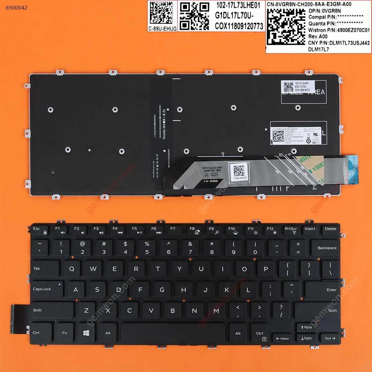 Picture of Laptop US keyboard for DELL Inspiron 13 7386 15 7586 5482 5481 5588 BLACK (Backlit )