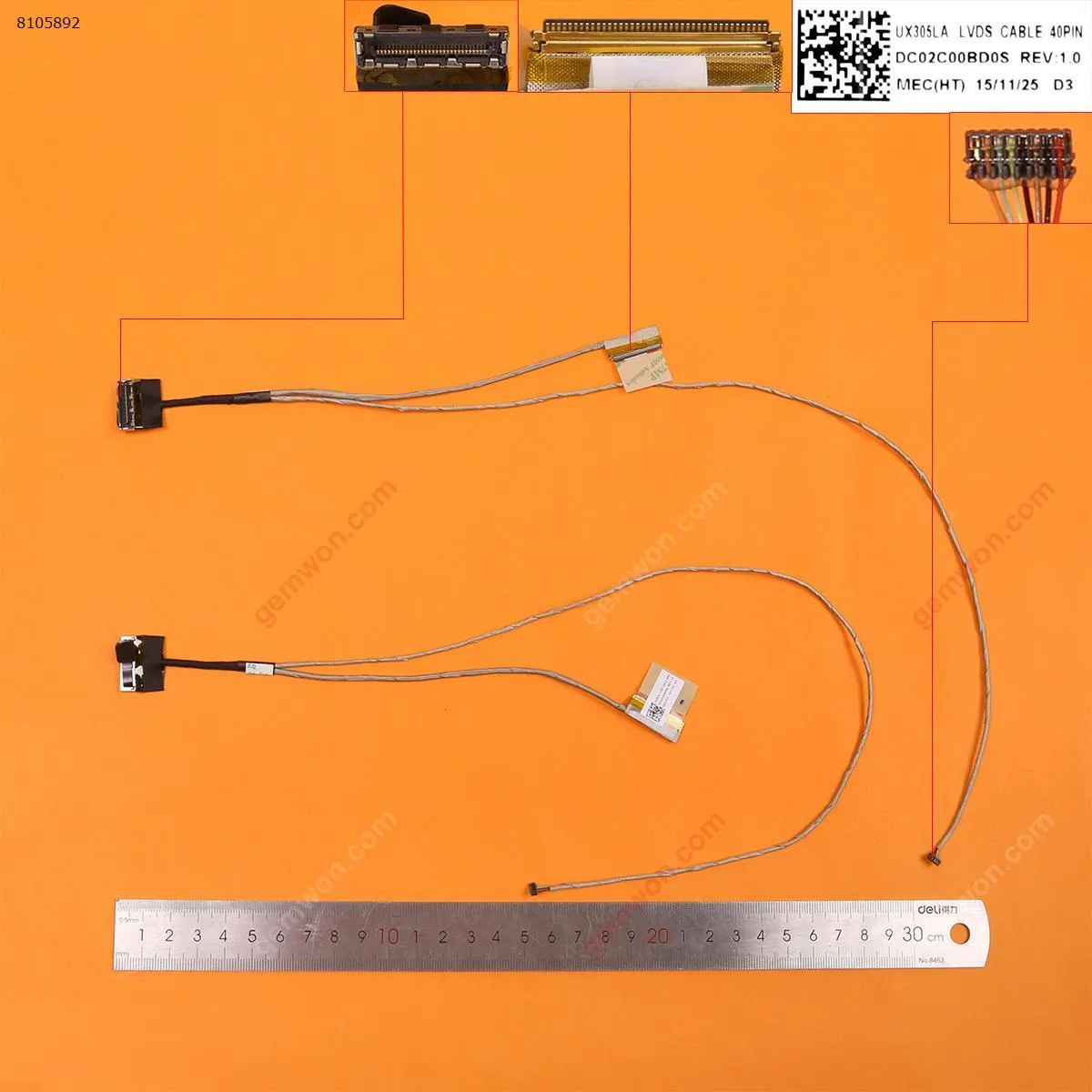 Picture of Laptop LCD/LED Cable for ASUS UX305L UX305LB UX305LN ， dc02c00bd0s ,ORG