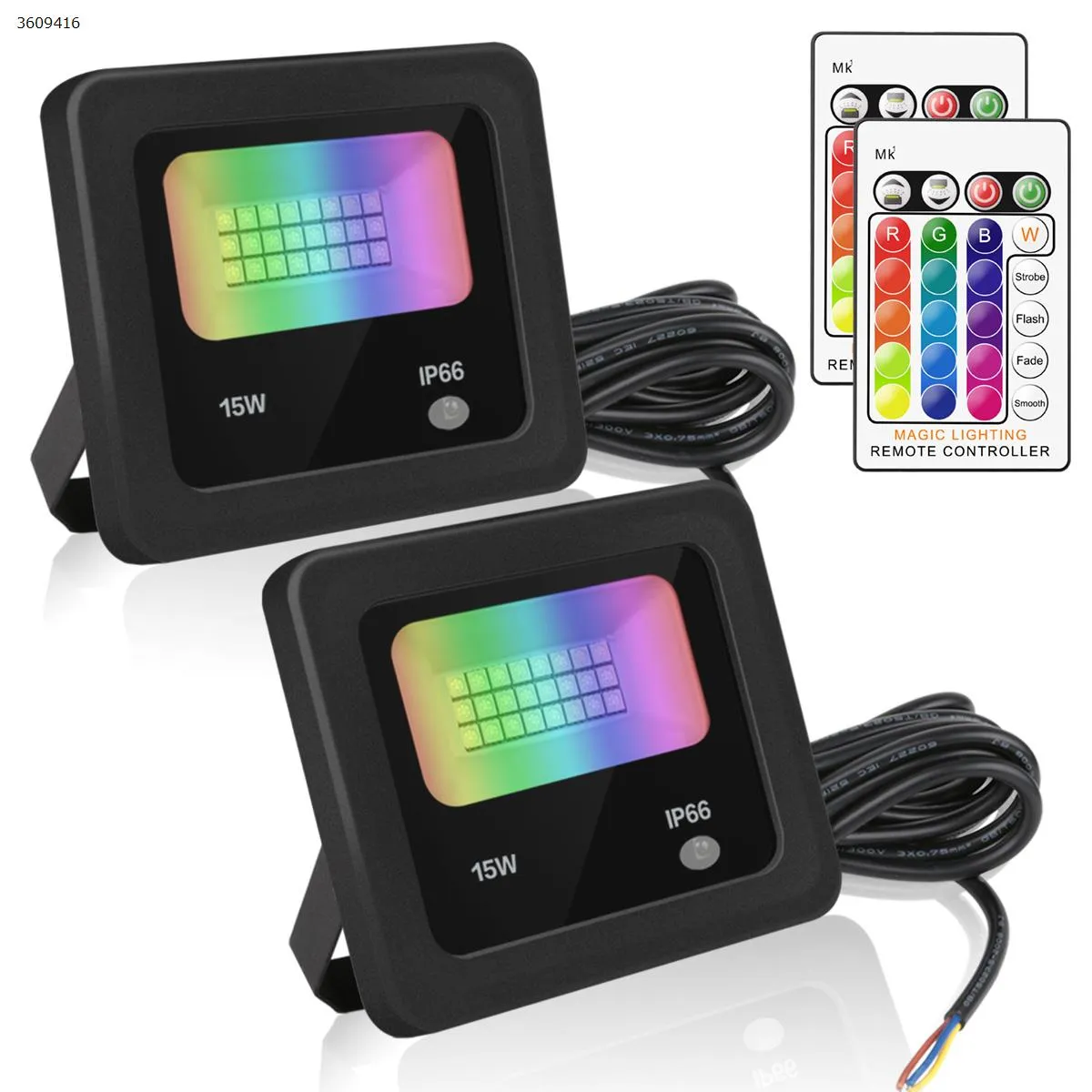 Picture of LED15w colorful RGB remote control color changing floodlights floodlights (Two packs UK)