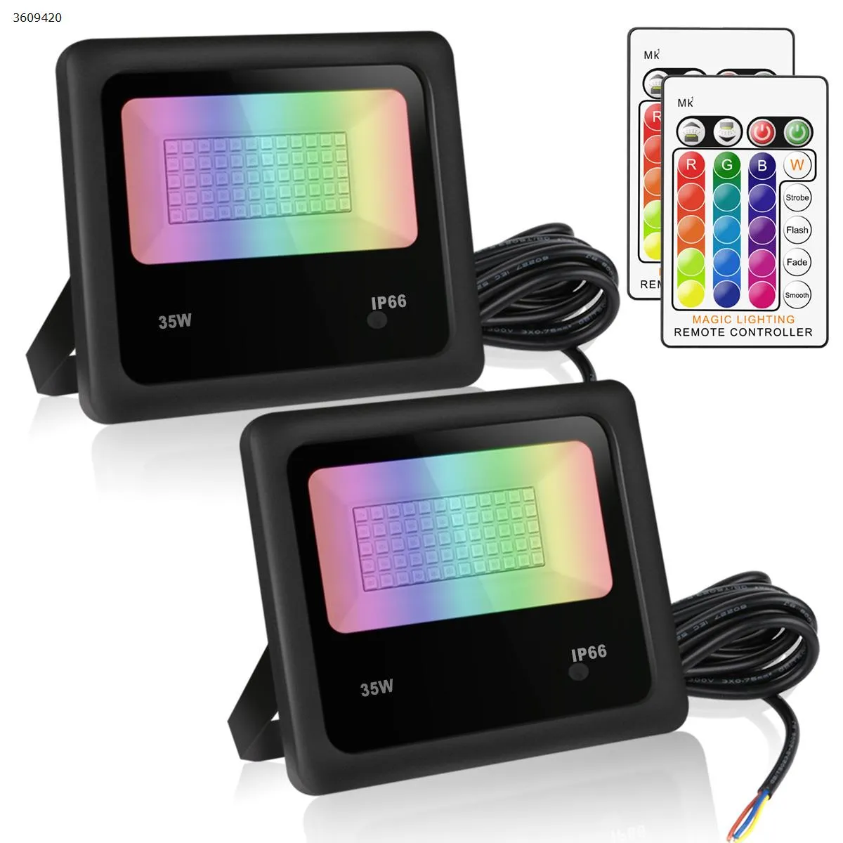 Picture of LED35w colorful RGB remote control color changing floodlights floodlights (Two packs UK)