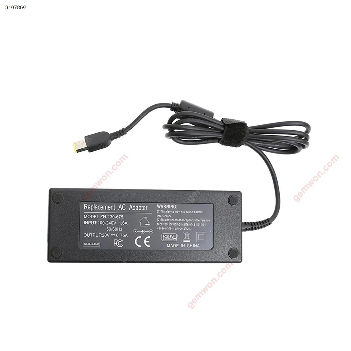 Picture of Lenovo 20V 6.75A (Square) (High copy)