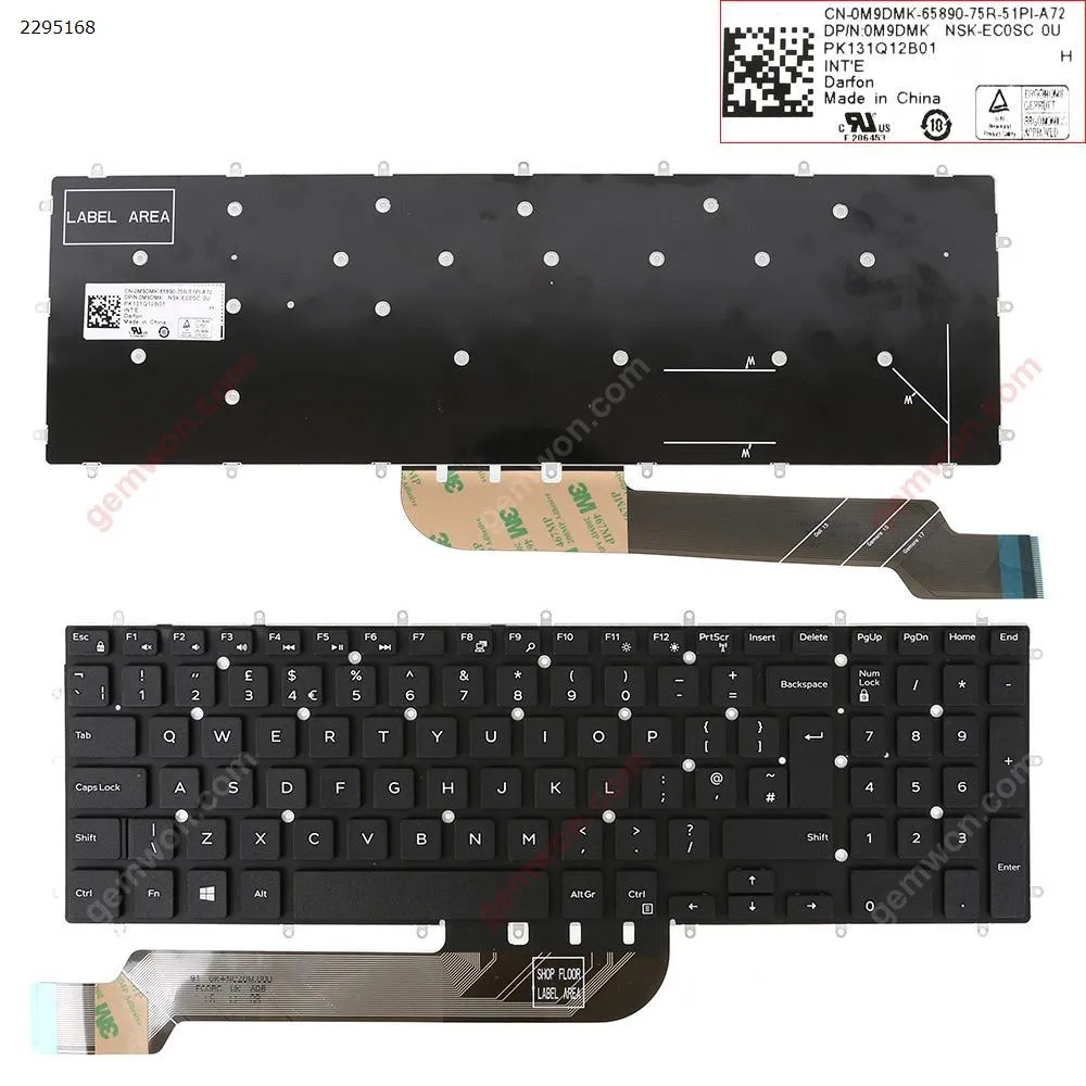 Picture of Dell Inspiron 15-7566 7567 5567 5568 BLACK （Without FRAME,OEM）WIN8 